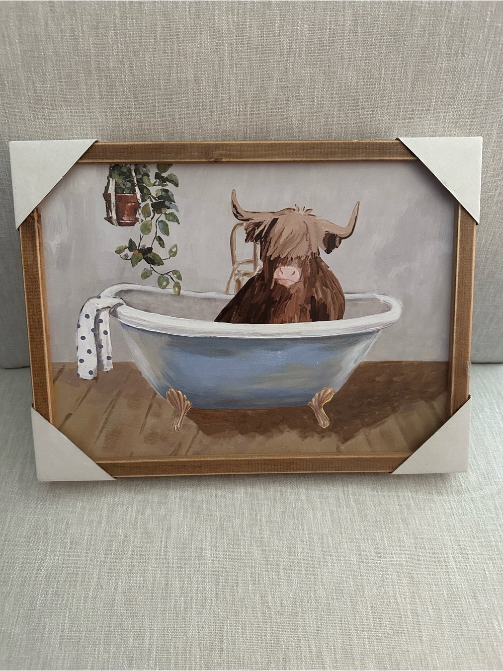 Hobby Lobby Highland Cow & Bathtub Wood Wall Decor NWT
